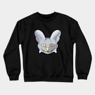 silver serval cat face Crewneck Sweatshirt